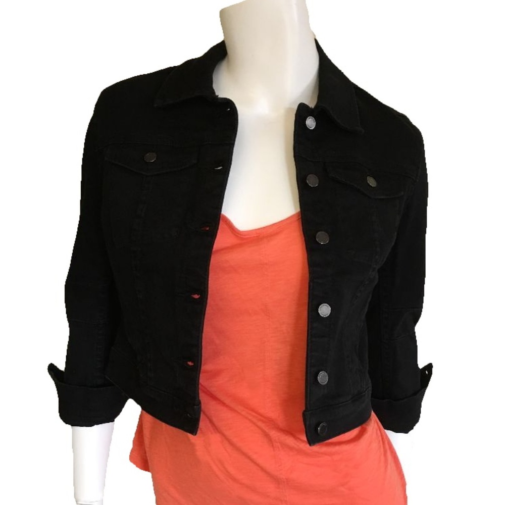 NWT Blank NYC Black Jeans Denim Cropped Jacket  S